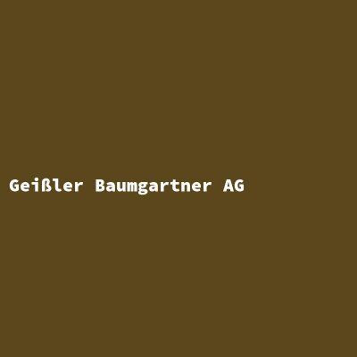 Hersteller: Geißler Baumgartner AG